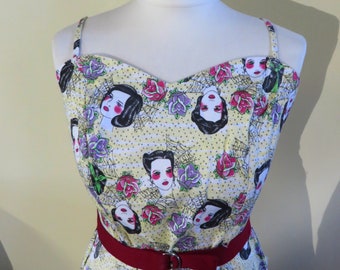 50s Style  dress , pin up rockabilly dress size  L