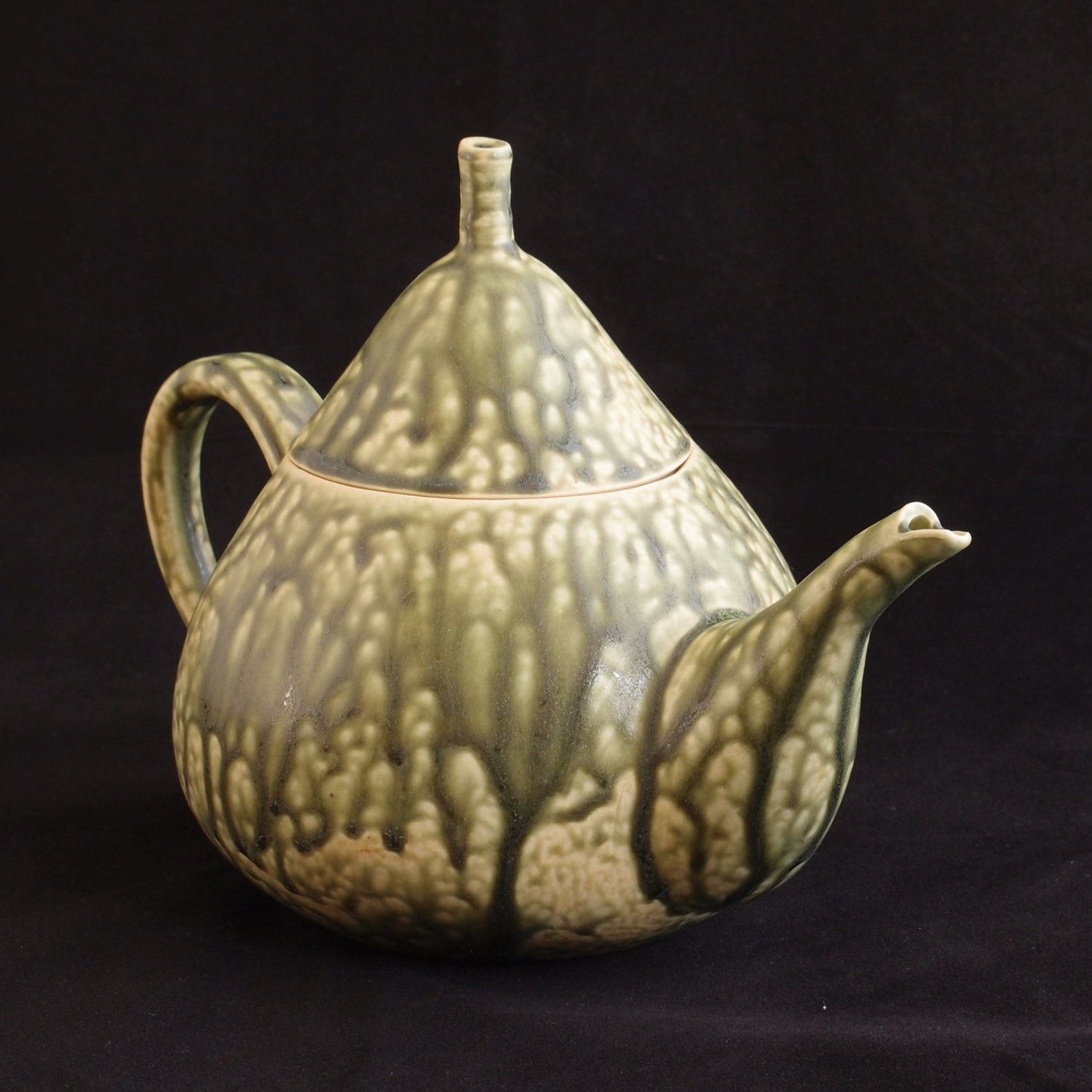 Handmade Teapot Wheelthrown & Altered Green holds 16 oz Etsy