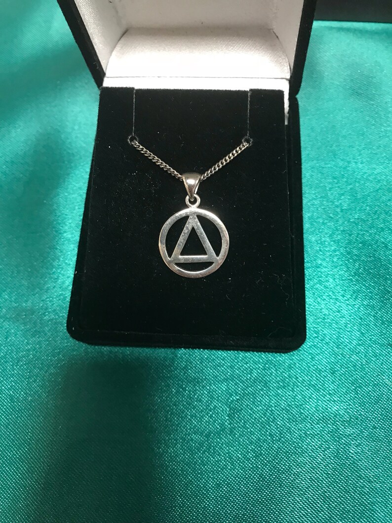 Sterling Silver AA Pendant Necklace Etsy