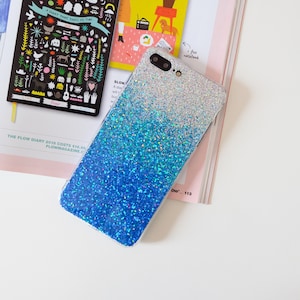 blue ombré | glitter case, iphone 16 pro max case, iphone 16 pro case, iphone 16 case, 15 pro max case, iphone 15 pro case, iphone 15 case