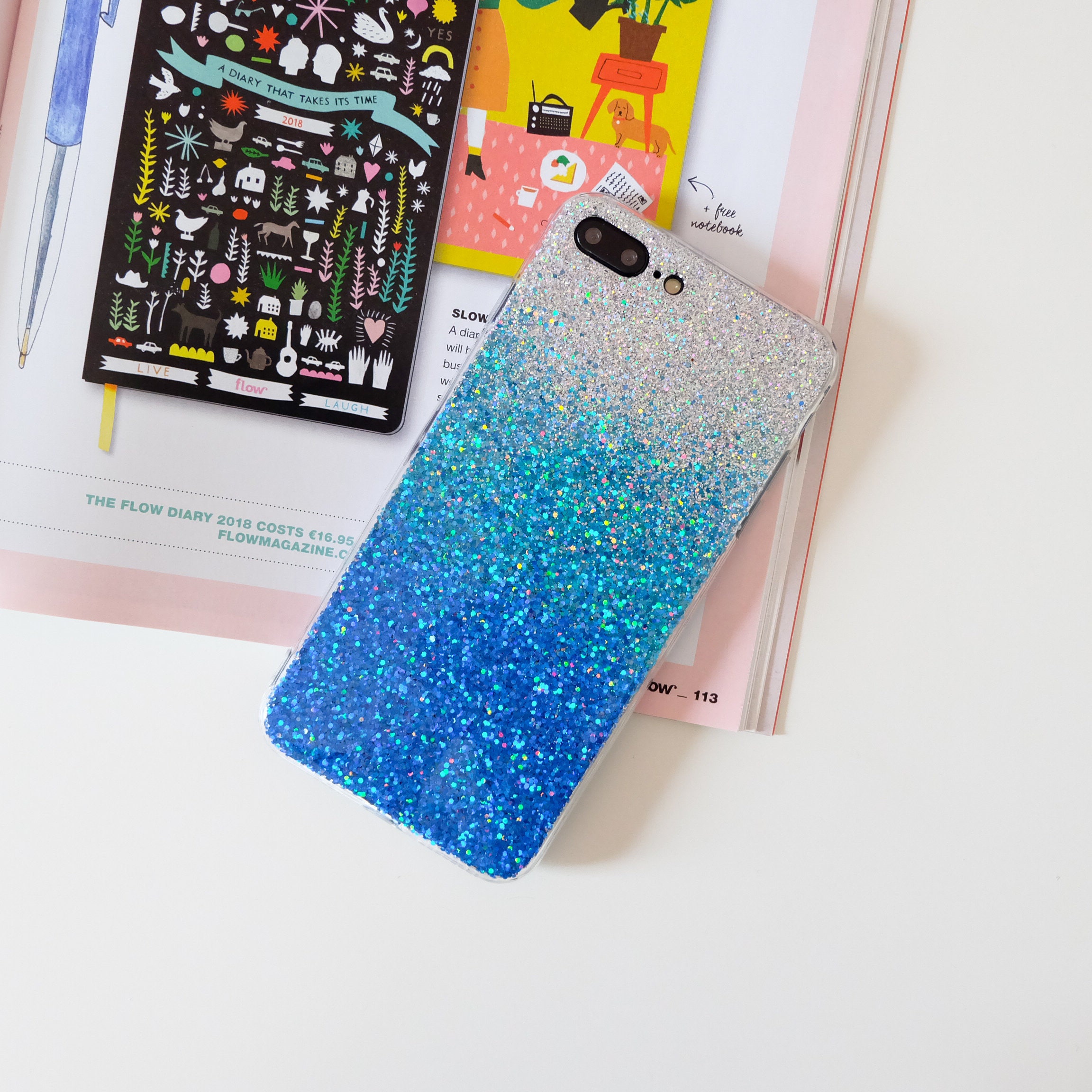 Blue ombré glitter case iphone 12 pro max case iphone 12 pro Etsy