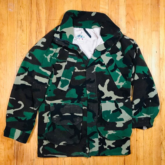 LL Bean Camo Green Wool Winter Coat - Etsy