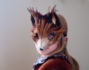 Luxury Red Squirrel Mask, Squirrel Mask, Woodland Mask, Animal Mask, Fancy Dress Mask, Masquerade Mask, Woodland Headdress