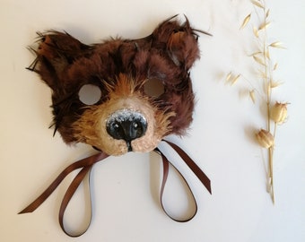 Luxury Brown Bear Mask, Grizzly Bear Mask, Arctic Bear Mask, Winter Animal Headdress, Halloween Mask Costume, Christmas Fancy Dress