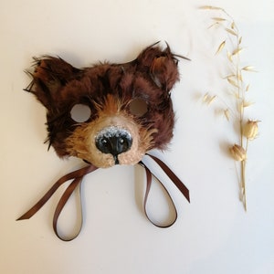 Luxury Brown Bear Mask, Grizzly Bear Mask, Arctic Bear Mask, Winter Animal Headdress, Halloween Mask Costume, Christmas Fancy Dress image 1