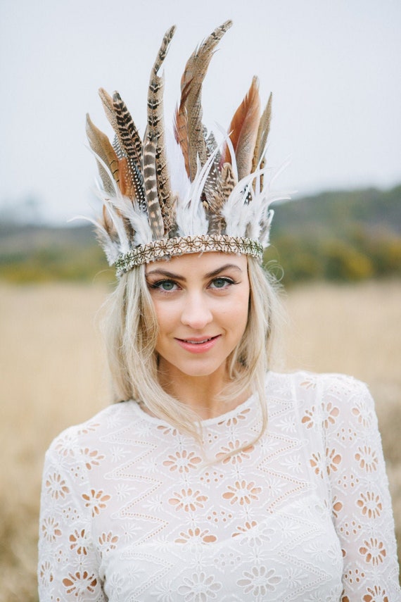 Wild Feather Headdress With Antique 