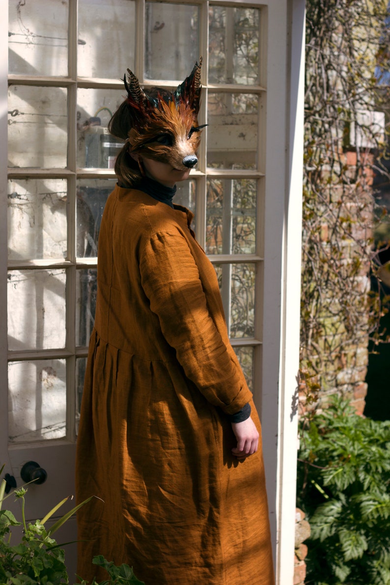 Luxury Red Fox Mask, Unisex Adult Fox Mask, Woodland Animals, Festival Feather Headdress, Carnival Mask, Fox Masquerade Mask, Fox Mask image 7