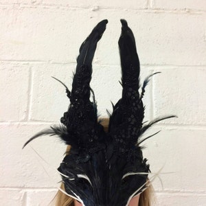 Luxury Black Embellished Rabbit Mask, Unisex Rabbit Mask, Animal Mask ...