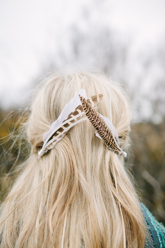 Set of 2 Clip in Wild Feathers, Hanging Feathers, Feather Hair Clip, Feather  Hair Piece, Boho Headpiece, Festival Hair Piece - Etsy