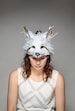 Luxury White Fox Mask, Unisex Adult Fox Mask, Woodland Animal, Festival Headdress, Carnival Mask, Arctic Fox Mask, Masquerade, Halloween 
