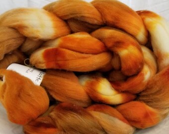 Ile De France Hand Dyed Roving: Pumpkin Spice Everything
