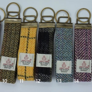 Harris Tweed Keyring Fabric Hoop/Loop Key Ring Fob Scottish Gift Men & Women.