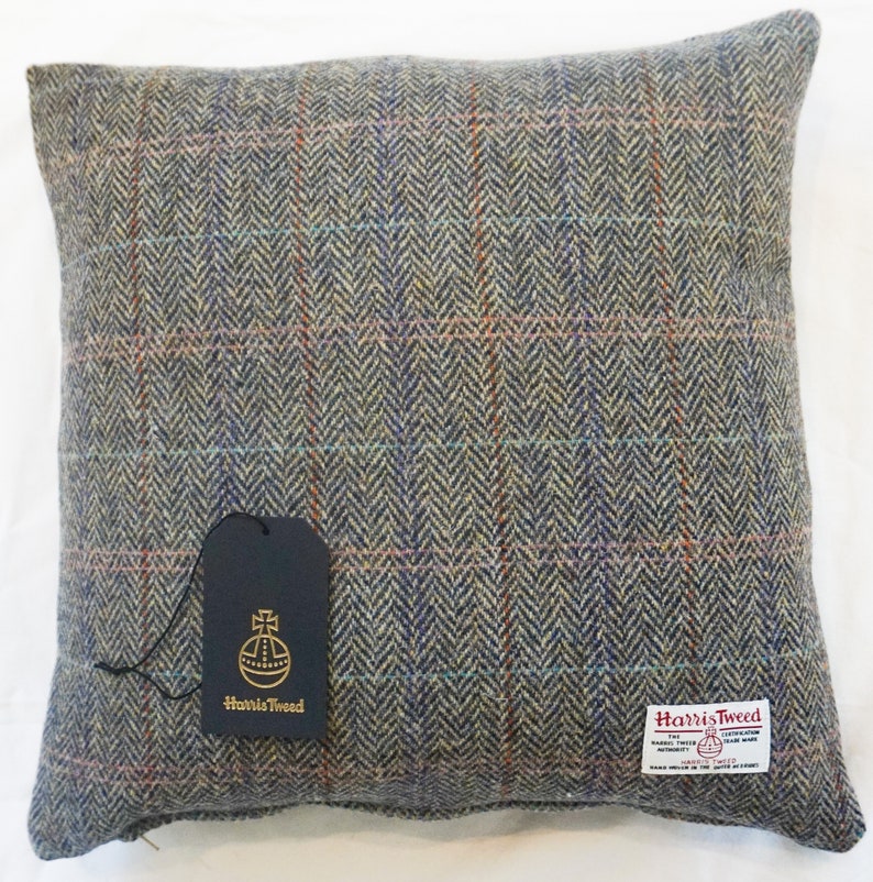 Authentic Harris Tweed Fabric Cushion Cover 100% wool 16in x 16in & 18in x 18in ref cc.overcheck image 1