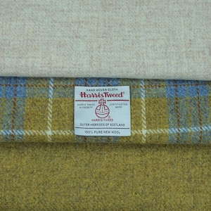 Authentic Harris Tweed Fabric Material For Craft Work 3  x pieces ref.mustard collection
