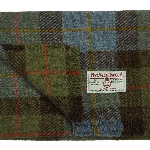 Harris Tweed Pure Wool Luxury Mens & Womens Fringed Scarf .. Hunting Mcleod