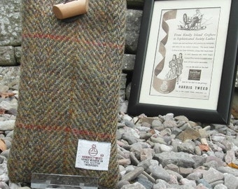 Authentic Harris Tweed Case Cover Sleeve Sock For Apple iphone 6 - Brown Overcheck