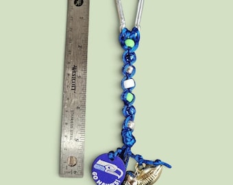 Football Keychain Seahawks colors blue/green/white