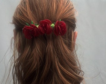 Beaded Rose Hairclip