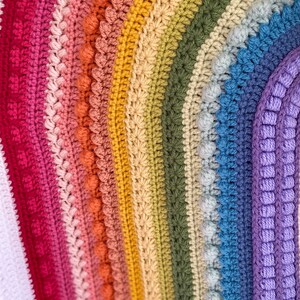 CROCHET PATTERN, Rainbow Blanket Crochet Pattern, Baby Size, Mixed Stitch, Instant Download PDF image 5