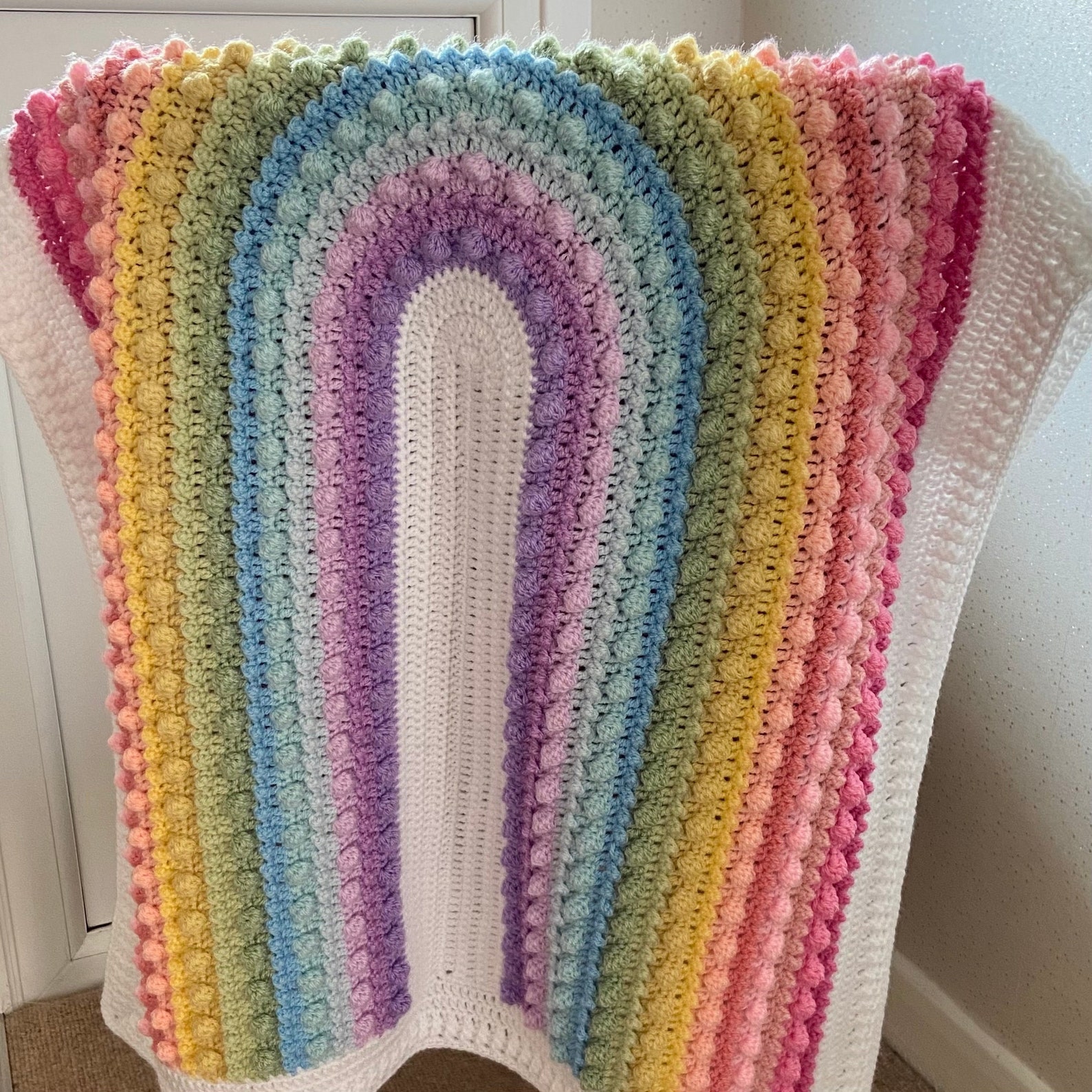 CROCHET PATTERN Rainbow Baby Blanket Crochet Pattern Instant Etsy