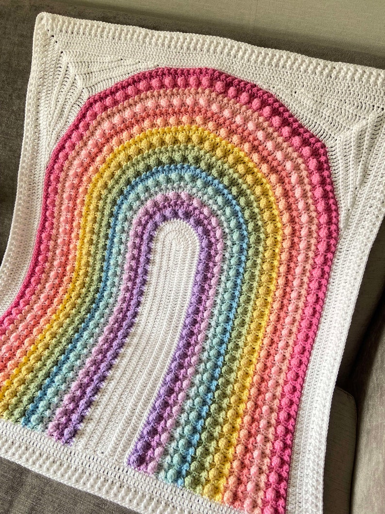 CROCHET PATTERN Rainbow Baby Blanket Crochet Pattern Instant Etsy