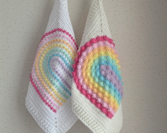 CROCHET PATTERN, Rainbow Lovey, Bobble Rainbow, Baby, Instant Digital Download PDF