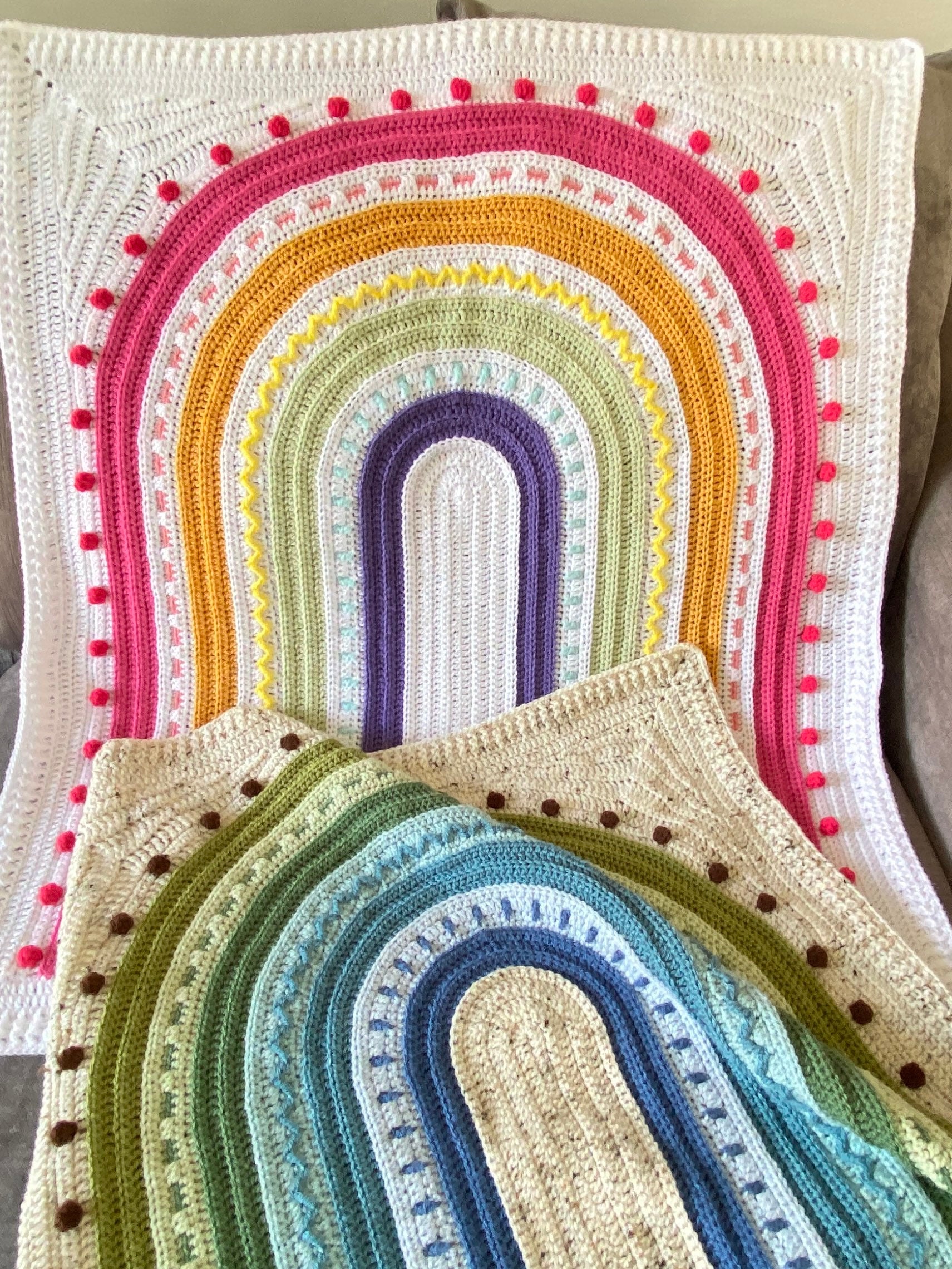 30 Rainbow Blanket Crochet Patterns to Brighten Baby Rooms, Throws, and Gift Giving 3 Boho Rainbow Blanket Crochet Pattern