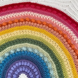 CROCHET PATTERN, Rainbow Blanket Crochet Pattern, Baby Size, Mixed Stitch, Instant Download PDF image 2