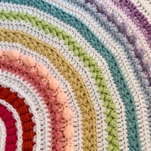 CROCHET PATTERN, Rainbow Blanket Crochet Pattern, Baby Size, Mixed Stitch, Instant Download PDF image 4