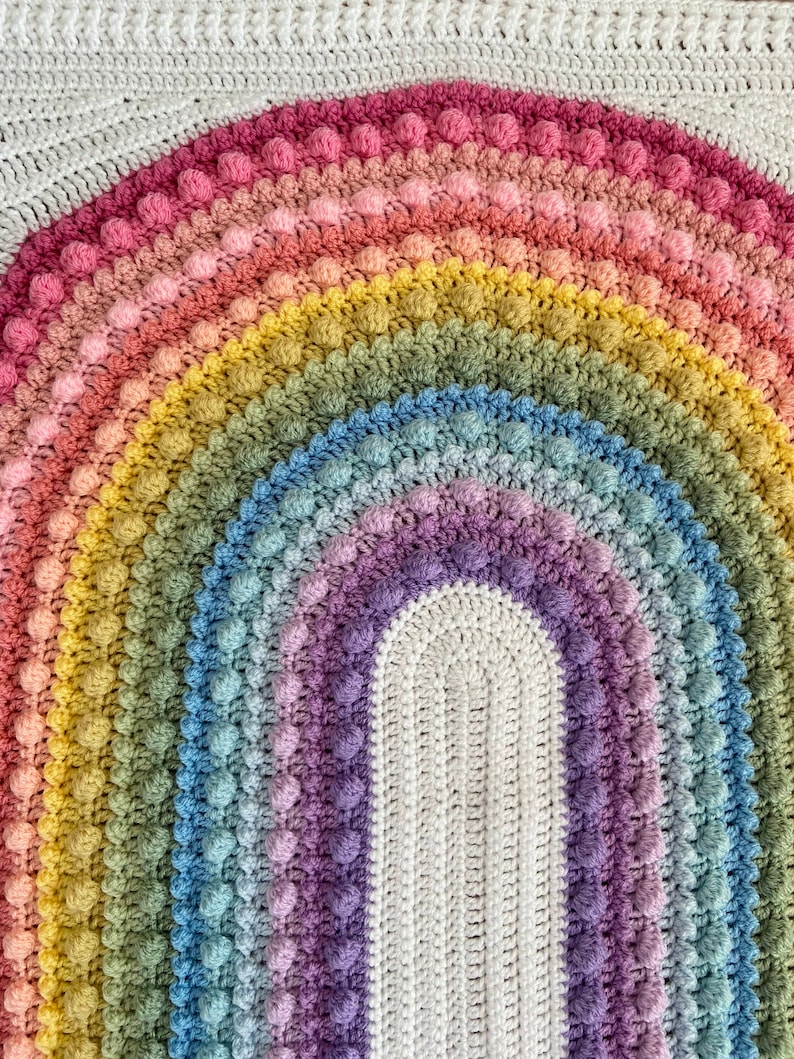 CROCHET PATTERN Rainbow Baby Blanket Crochet Pattern Instant Etsy