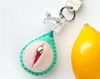 Mini Vagina Keychain Just Peachy Feminist Vulva Girl