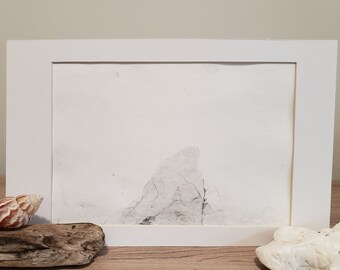 Ocean Inspired Minimalism Art | Grey Scale | Fine Art | One of a Kind Art | Original Eco Print Art Work for Nature Lovers | Wave Imprint #12
