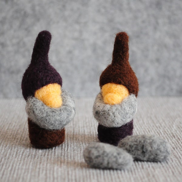 Set of 2 Needle Felted Gnomes - Scandinavian gnome, valentine gnome, Easter gnome, felted gnome, plush commission, custom plush,