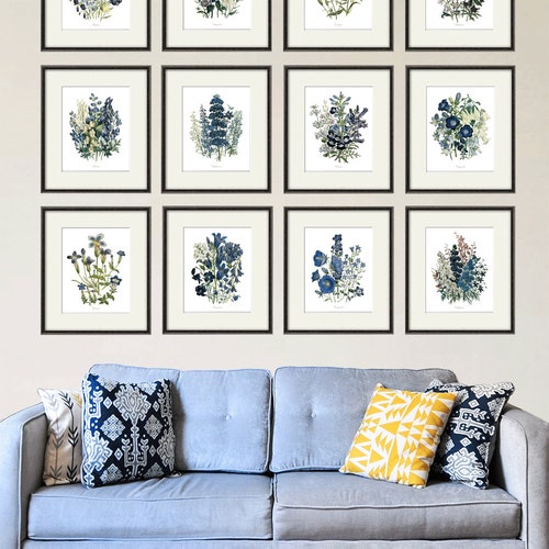 Shops Antique botanical prints SET of 12 Botanical art prints flower prints wall art flowers botanical poster antique wall art home decor wall art