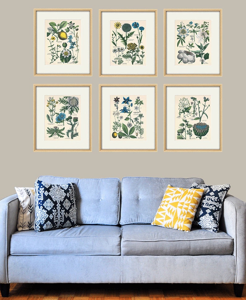 Antique Flower Print Cottage Wall Art Flowers Victorian Print Etsy