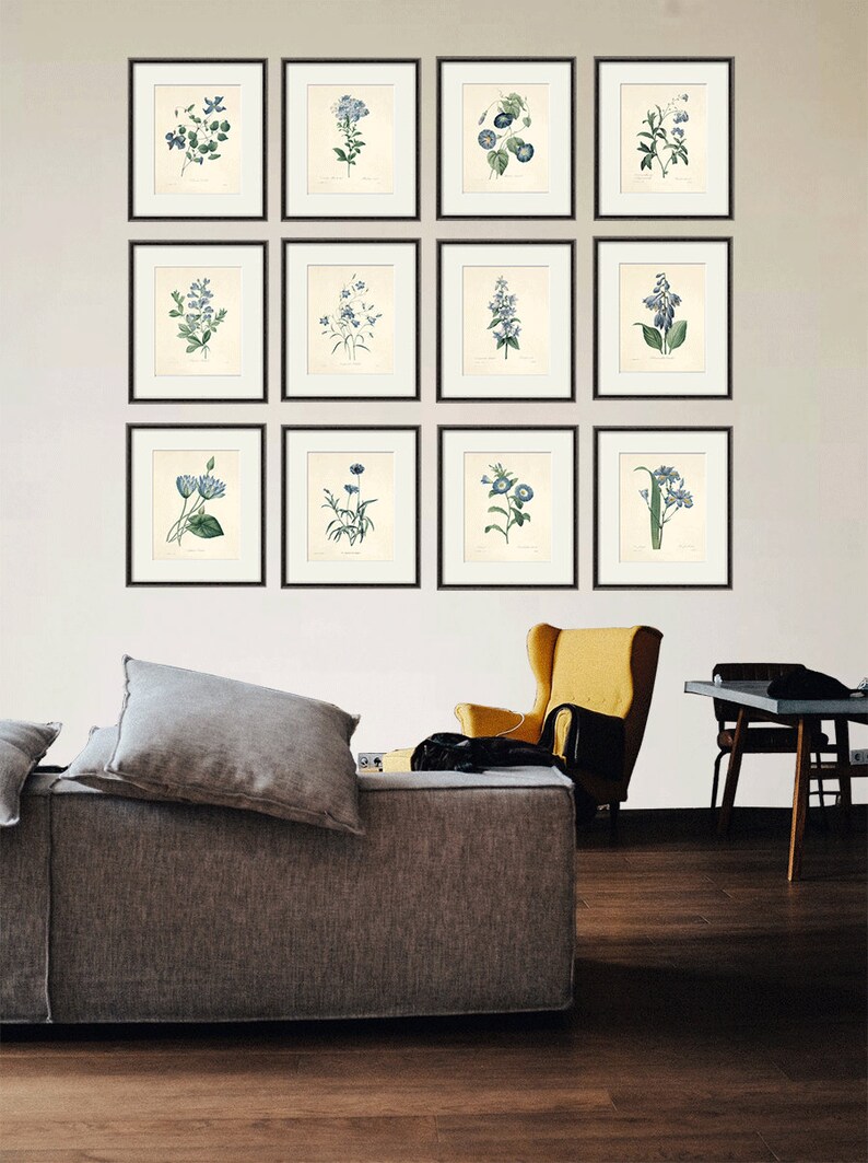 Antique Flower Print Cottage Wall Art Flowers Victorian Print Etsy