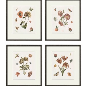 Antique Botanical Prints SET of 4 Botanical Art Prints Flower Prints ...