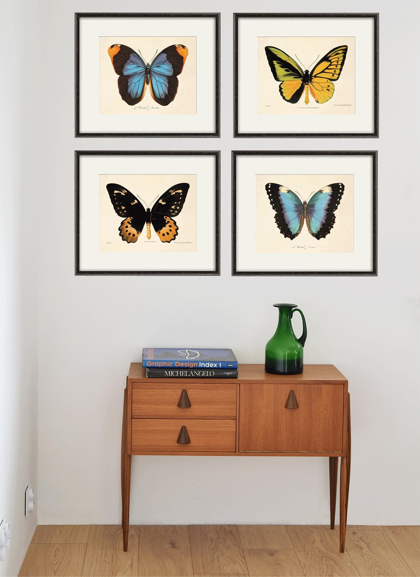 old sea＊MIYABI × antique butterfly old sea＊MIYABI × antique butterfly Vintage Butterfly Print