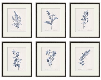 Antique botanical prints SET of 6 Botanical art prints flower prints wall art flowers botanical poster antique wall art home decor wall art