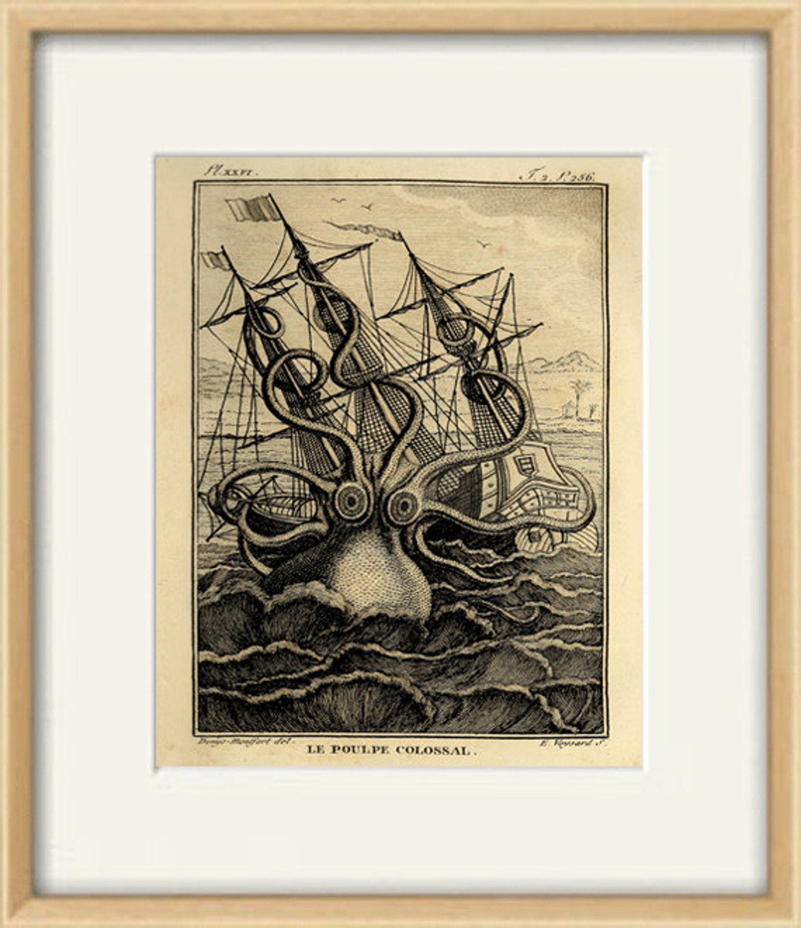 Antique Octopus Art Print Vintage Nautical Print Ocean Print Etsy