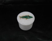 Trinket Box Marble Inlaid Exclusive Fish Design Presentation Box