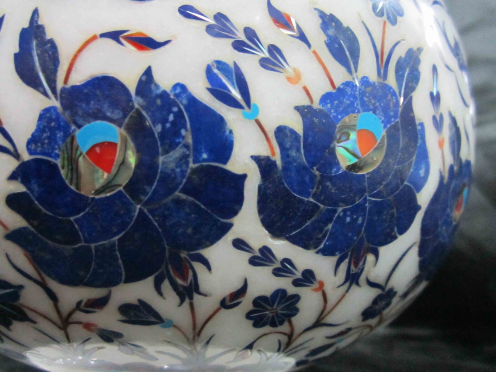 Antique Marble Flower Vase / Stone Inlay Flowers Pot / Hand Etsy