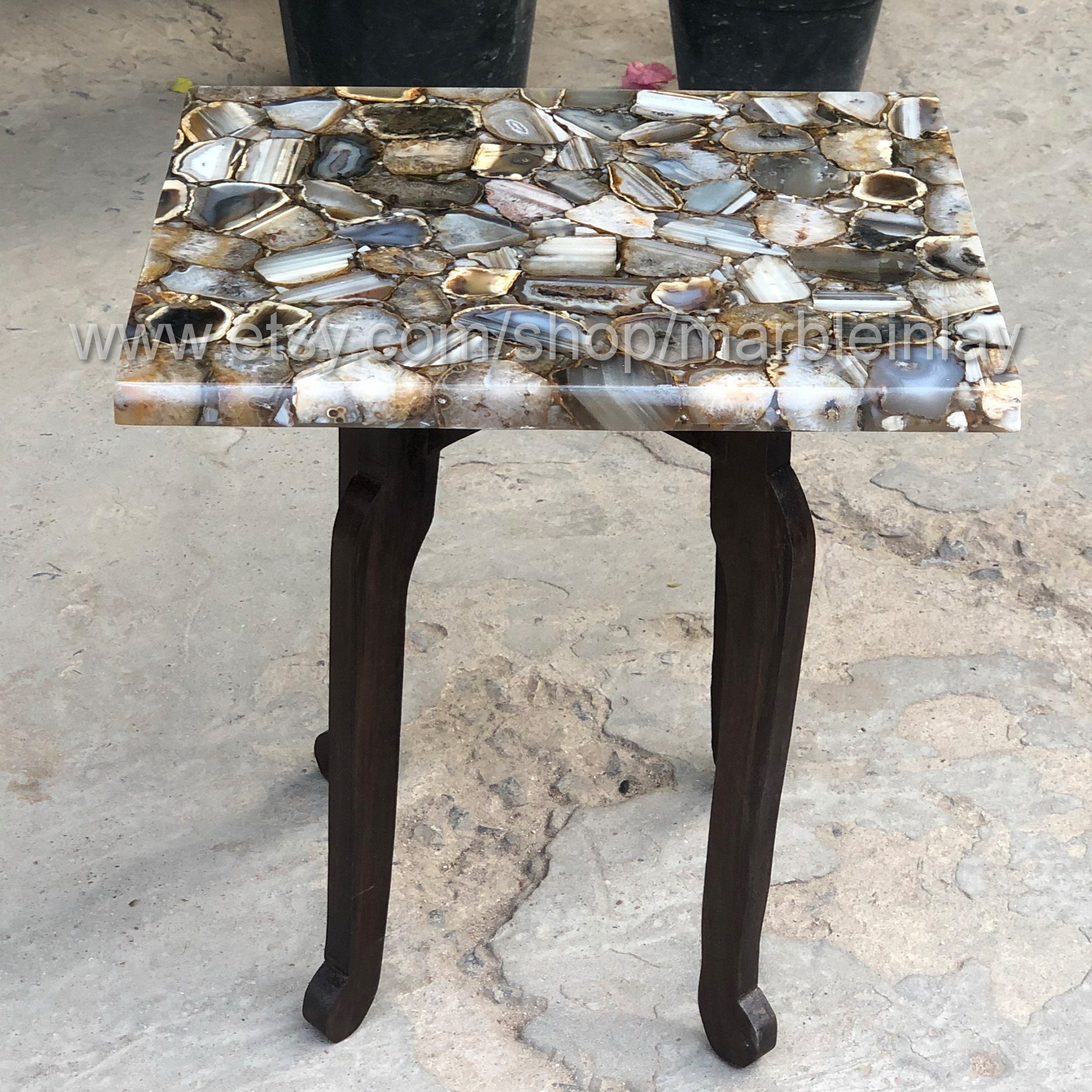Agate Side Table Top Small Coffee Table Etsy UK