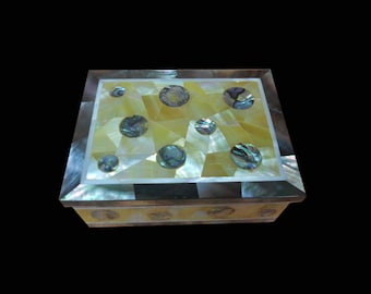 Marble Inlay Handmade Jewelry Box Pietra Dura Art