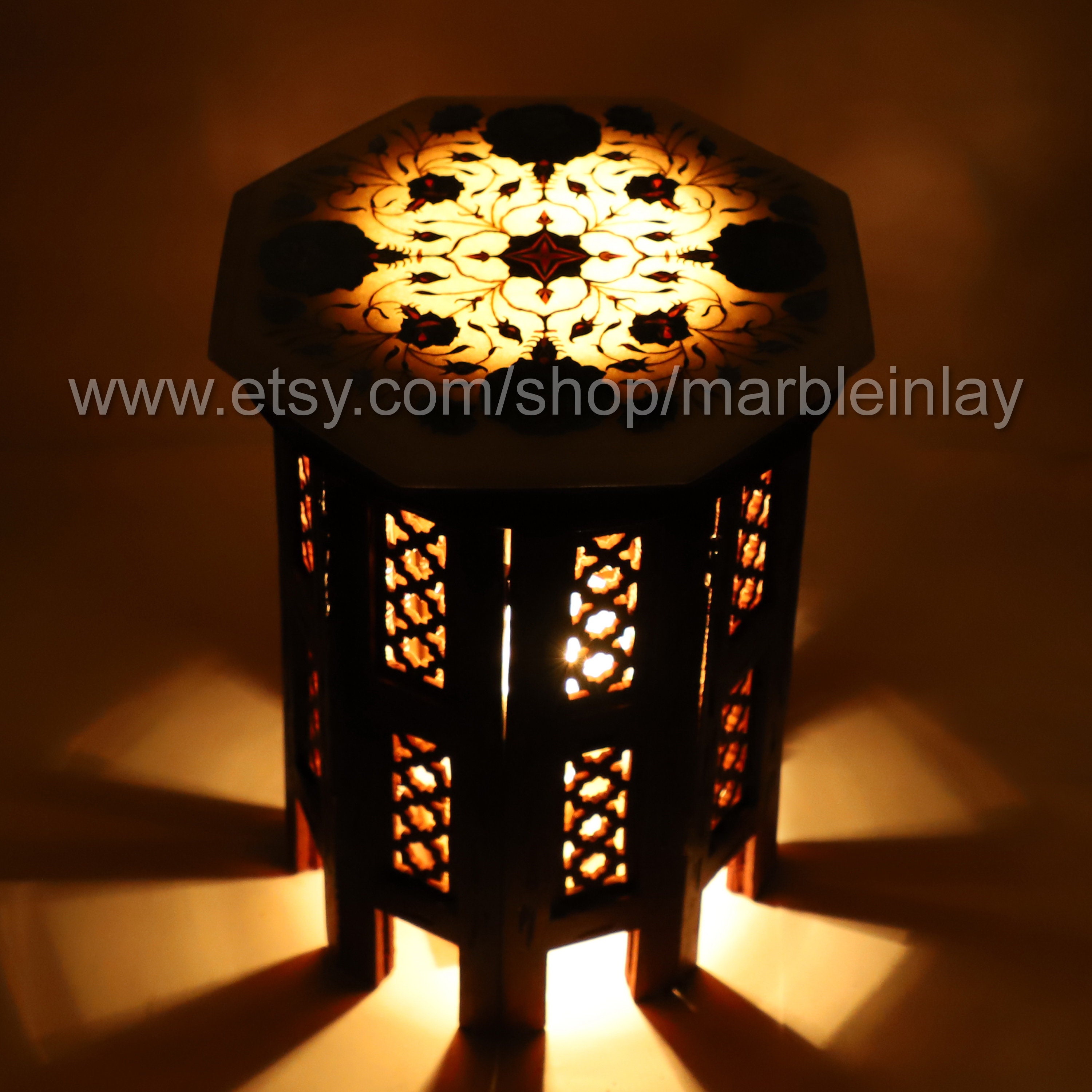 Handgemachte kleine Couchtisch Marmor Inlay Wohnzimmermöbel | Etsy