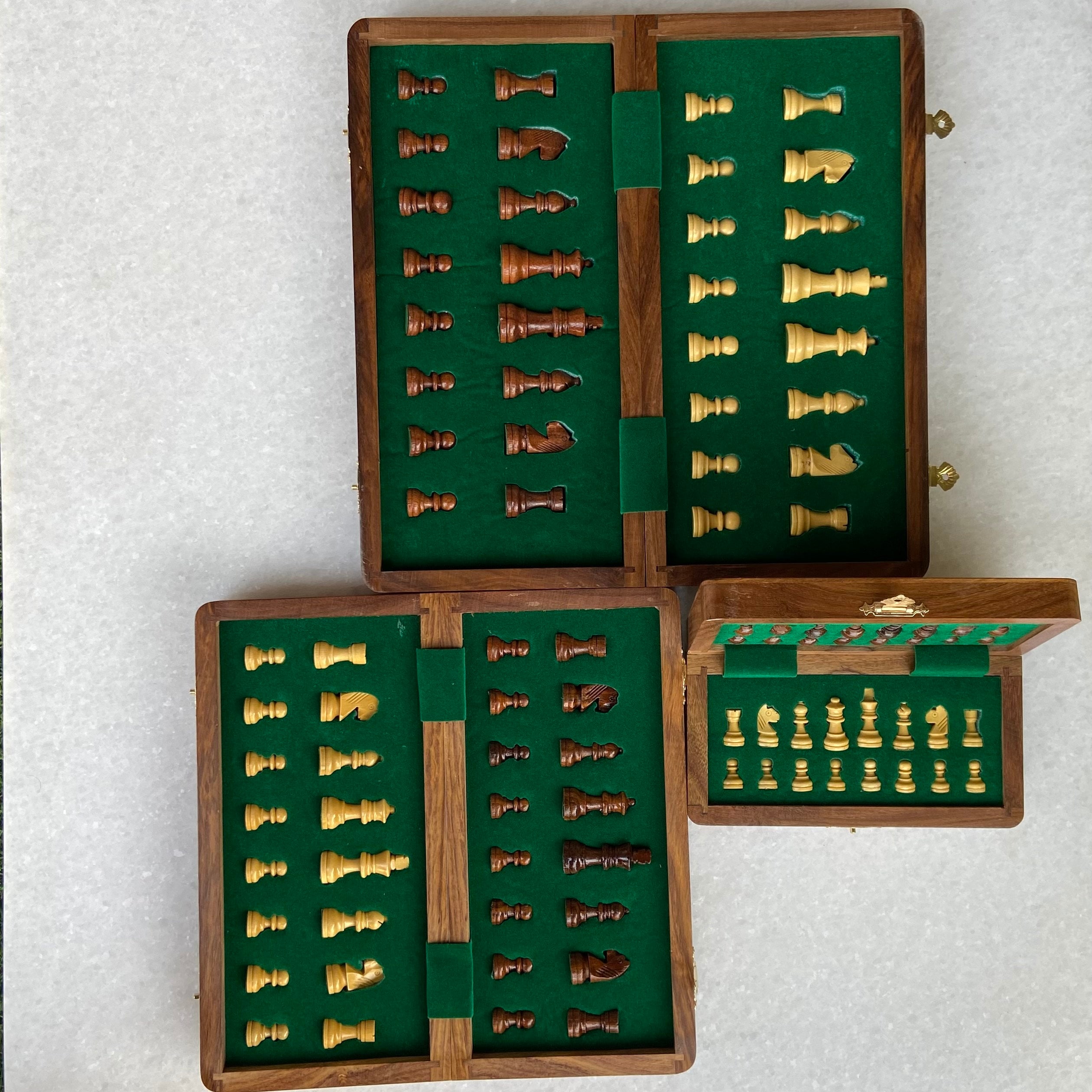 Wooden Chess Set Folding Travel Chess Board Game Set Etsy