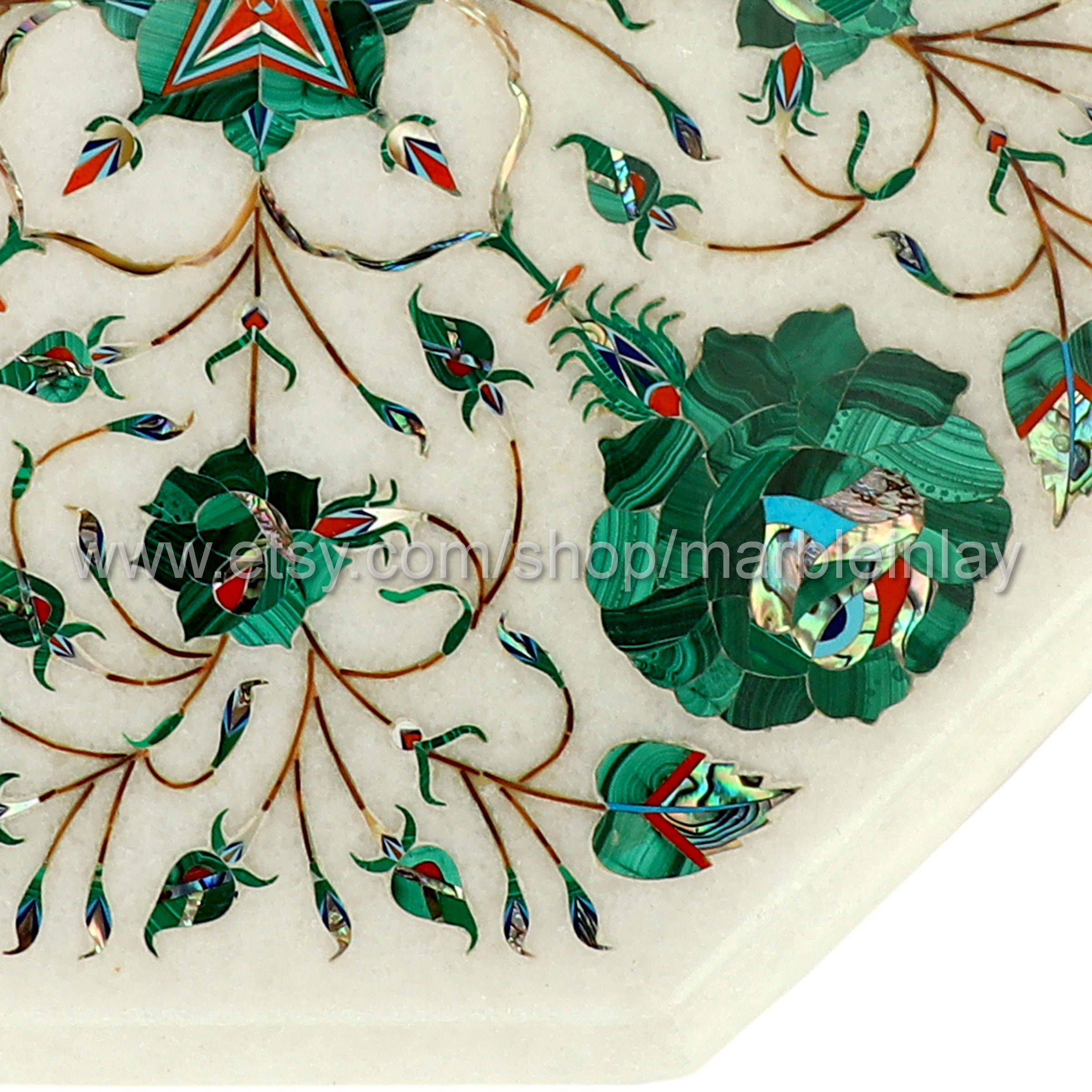 Handgemachte kleine Couchtisch Marmor Inlay Wohnzimmermöbel | Etsy