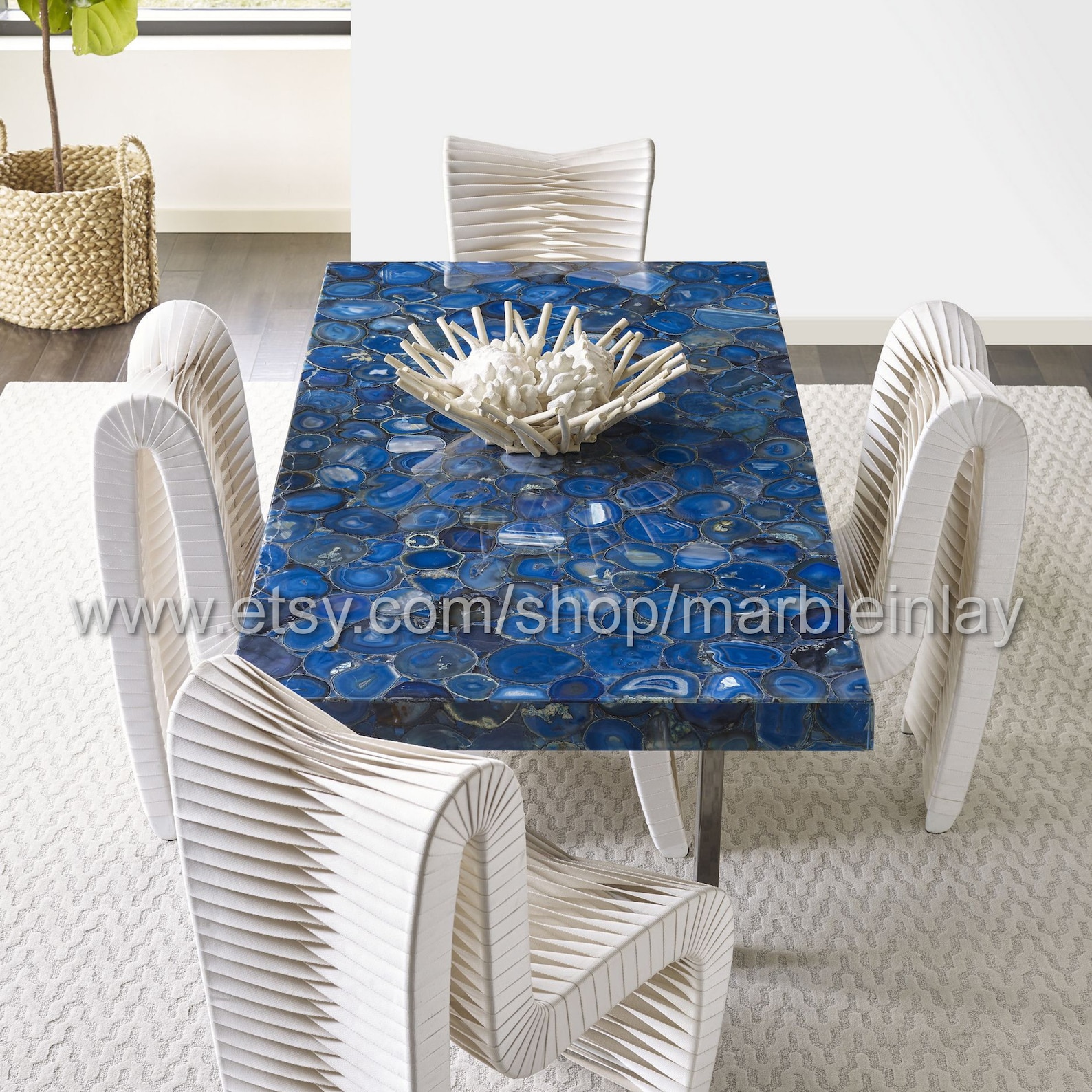 Agate Table Top Agate Side Table Stone Dining Table Blue Etsy