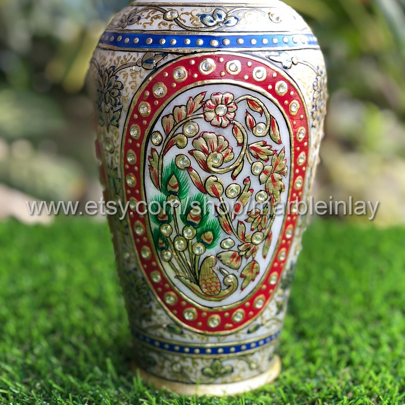 Flower Vase for Living Room Decor Marble Gold Painting Table Etsy