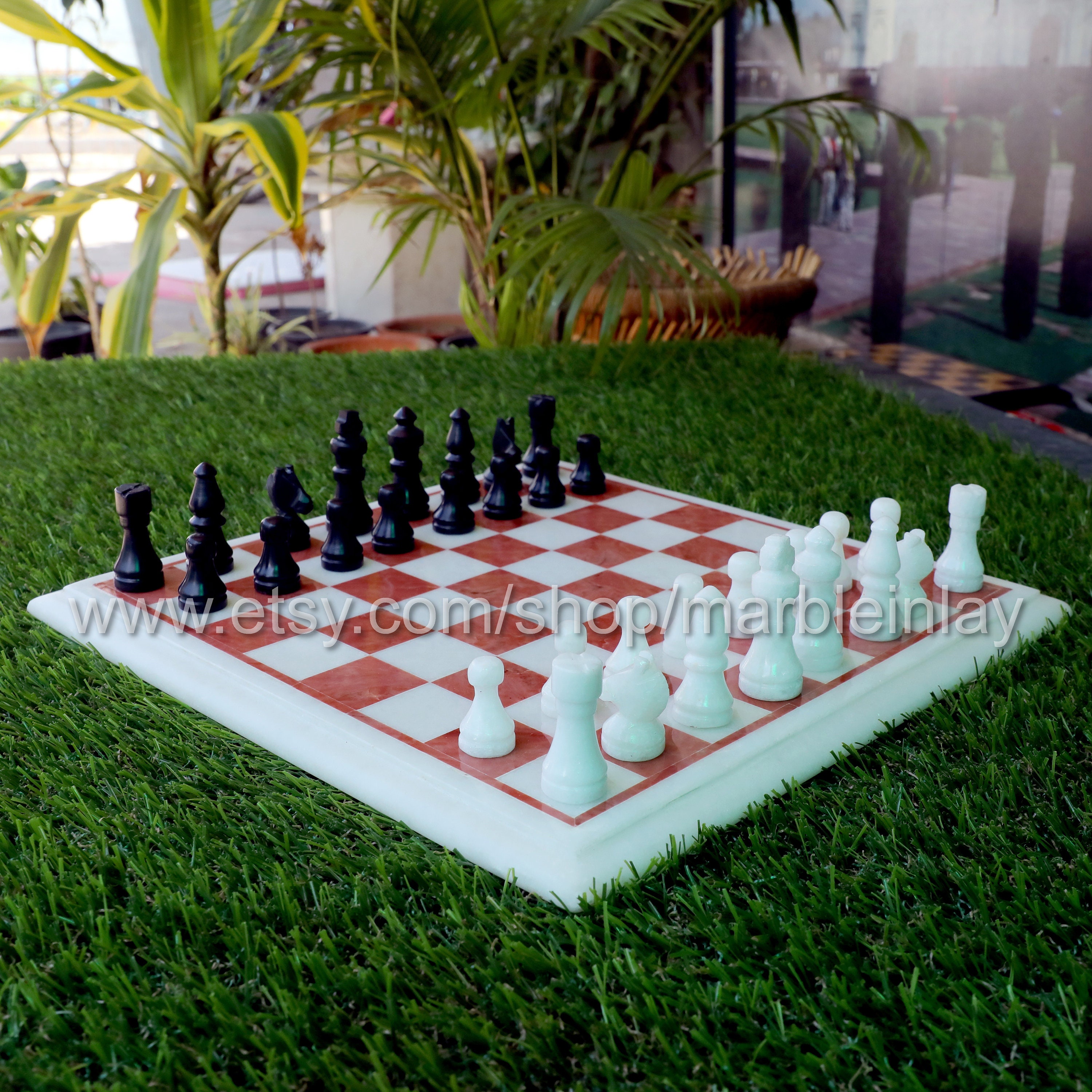 Unique Marble Chess Sets With Board Polished edges Marble Etsy